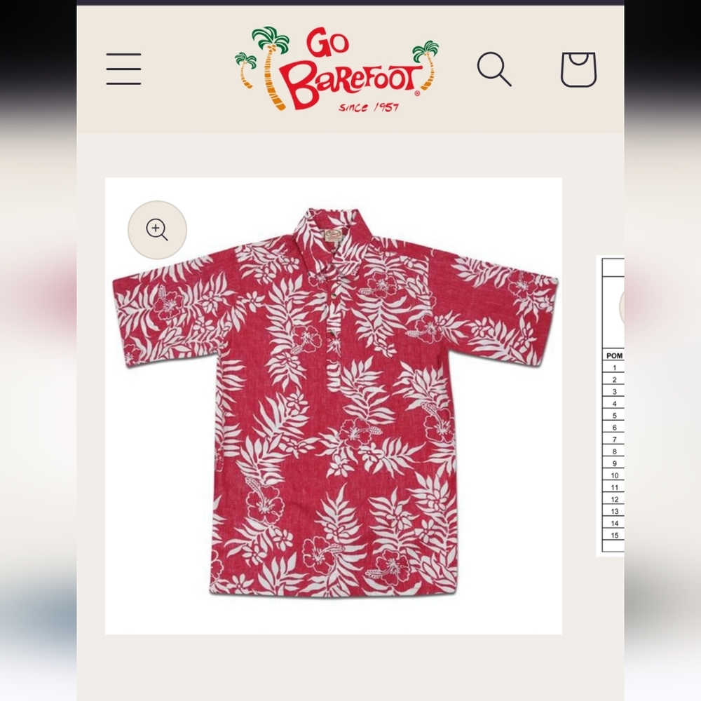 Go barefoot mini tahitian pullover aloha print size XL